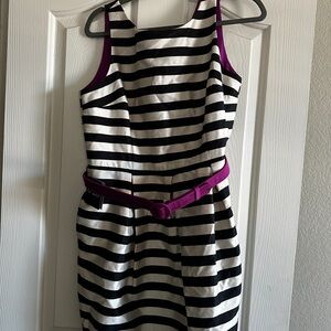 White House Black Market Black and White Dress with Pink Lining